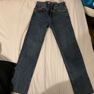 Zara skinny jeans with frayed bottoms